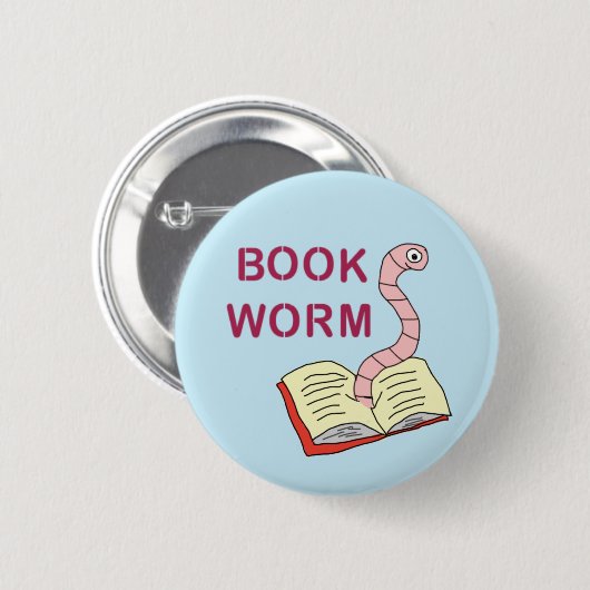 Buch-Wurm-Abzeichen für Liebhaber von Büchern und Button (Vorne & Hinten)
