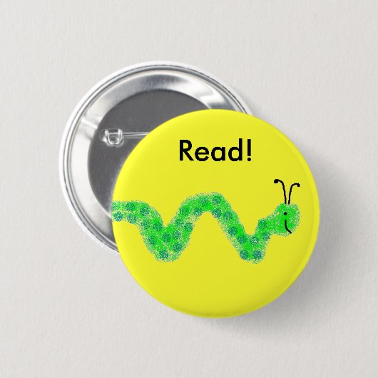 Buch-Wurm Button (Vorne & Hinten)