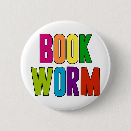 Buch-Wurm Button (Vorderseite)