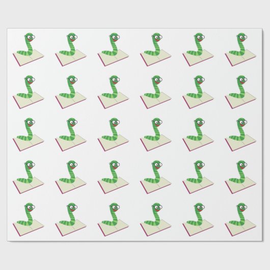 Buch-Wurm Geschenkpapier (Flach)