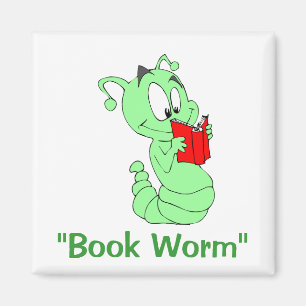 "Buch-Wurm-" Magnet