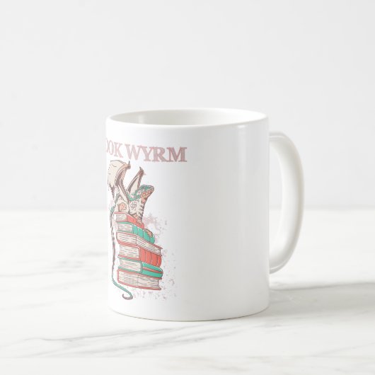 Buch Wyrm Kaffeetasse (VorderseiteRechts)