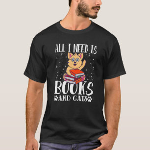 Buch Zitat Katze Wortspiel Buch Lesen Text T-Shirt