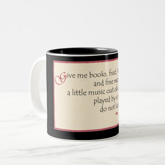 Buch-Zitat-Tasse Johns Keats Zweifarbige Tasse (Vorderseite Links)