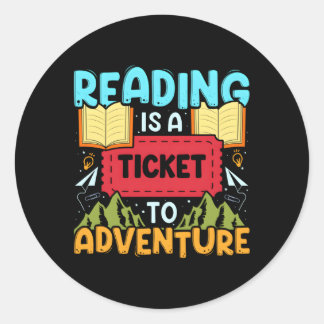 Buch zum Lesen des Abenteuerbücherbuches Runder Aufkleber