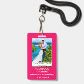 Buchabdeckung für Autoren - Hot Pink oder Pick Col Ausweis (Vorderseite mit Lanyard)