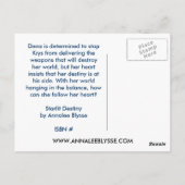 Buchabdeckung Werbematerial schwarzer Hintergrund Postkarte (Rückseite)