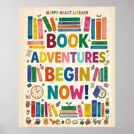 Buchabenteuer-Bibliotheksplakat Poster (Vorne)