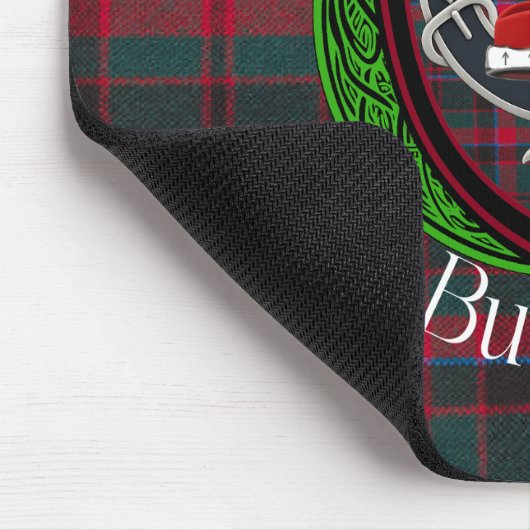 Buchan Scottish Clan Tartan and Crest Mousepad (Ecke)