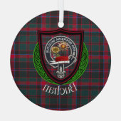 Buchan Scottish Clan Tartan & Crest Ornament Aus Glas (Rückseite)