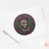 Buchan Scottish Clan Tartan & Crest Runder Aufkleber (Umschlag)