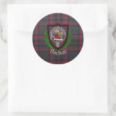 Buchan Scottish Clan Tartan & Crest Runder Aufkleber (Tasche)