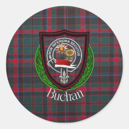 Buchan Scottish Clan Tartan & Wappen Runder Aufkleber