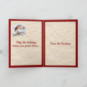 Buchan Stag & Robin Tartan Personalisiert Feiertagskarte (Innenseite)