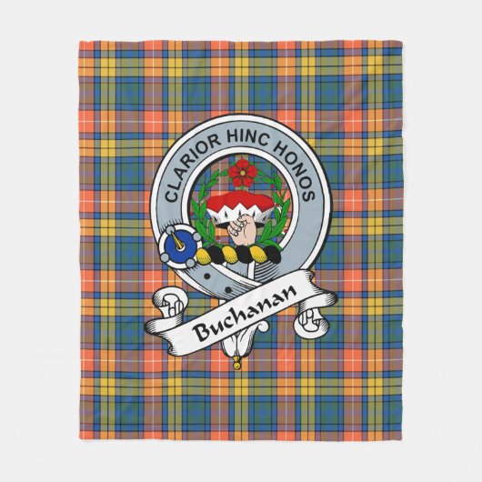 Buchanan Ancient Clan Abzeichen Tartan Kariert Fleecedecke (Vorderseite)