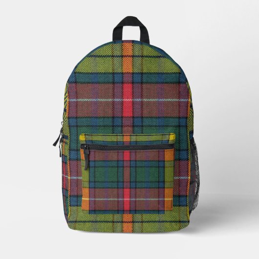 Buchanan Ancient Tartan Pattern Bedruckter Rucksack (Vorderseite)