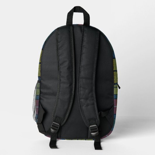 Buchanan Ancient Tartan Pattern Bedruckter Rucksack (Rückseite)