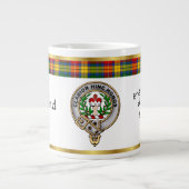 Buchanan Clan Abzeichen Tartan & Motto Jumbo-Tasse (Vorderseite)