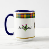 Buchanan Clan Abzeichen Tartan & Motto Tasse (Links)