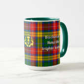 Buchanan Clan Abzeichen & Tartan Tasse (VorderseiteRechts)