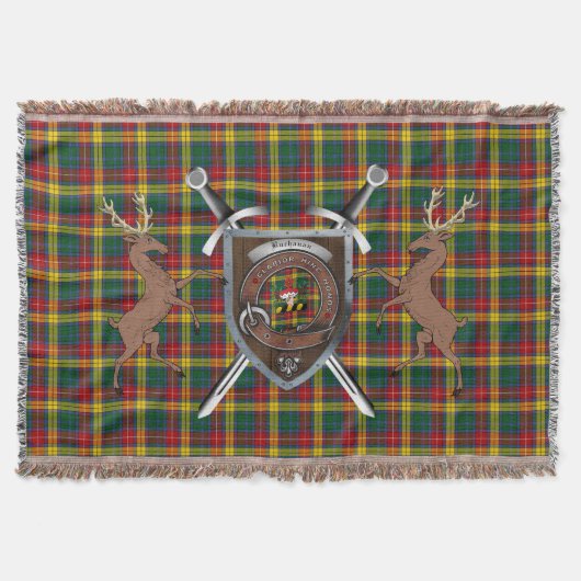 Buchanan Clan Abzeichen & Tartan Throw Blanket Decke (Vorderseite)