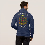 Buchanan Clan Abzeichen & Tartan w/Motto Hoodie (Schwarz voll)