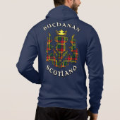 Buchanan Clan Abzeichen & Tartan w/Motto Hoodie (Rückseite)