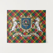 Buchanan Clan Abzeichen & Unicorns w/Tartan Wandteppich (Vorderseite (Horizontal))