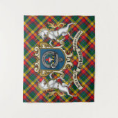 Buchanan Clan Abzeichen & Unicorns w/Tartan Wandteppich (Vorderseite)