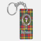 Buchanan Clan Badge/Tartan Rectangle Schlüsselanhänger (Vorderseite links)