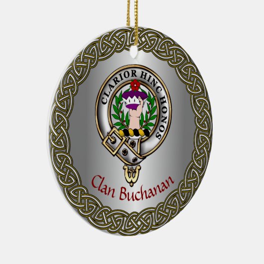 Buchanan Clan Badge & Tartan Thistle Personalized Keramik Ornament (Rechts)
