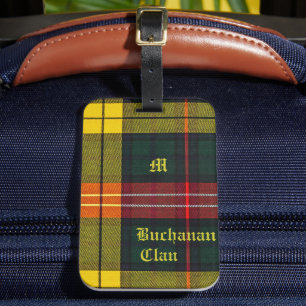 Buchanan Clan Plaid schottisches Muster Monogramm  Gepäckanhänger