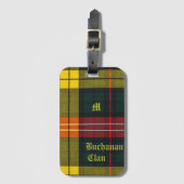 Buchanan Clan Plaid schottisches Muster Monogramm Gepäckanhänger (Vorderseite Vertikal)