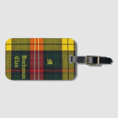 Buchanan Clan Plaid schottisches Muster Monogramm Gepäckanhänger (Vorderseite (Horizontal))
