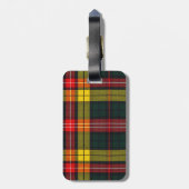 Buchanan Clan Plaid Scottish Pattern Monogram Gepäckanhänger (Rückseite vertikal)