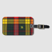 Buchanan Clan Plaid Scottish Pattern Monogram Gepäckanhänger (Vorderseite (Horizontal))