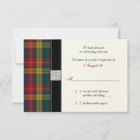 Buchanan Clan Tartan Hochzeitsantwort RSVP-Karte
