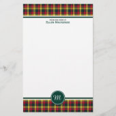 Buchanan Clan Tartan Red and Yellow Kariert Monogr Briefpapier (Vorderseite)