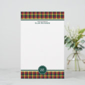 Buchanan Clan Tartan Red and Yellow Kariert Monogr Briefpapier (Stehend Vorderseite)