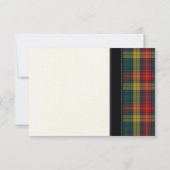 Buchanan Clan Tartan Wedding Reply RSVP Card Karte (Rückseite)