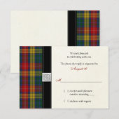 Buchanan Clan Tartan Wedding Reply RSVP Card Karte (Vorne/Hinten)