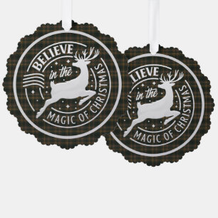 Buchanan Hunting Modern Scottish Tartan Ornament Karte