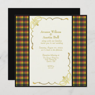 Buchanan Modern Tartan Wedding Einladung
