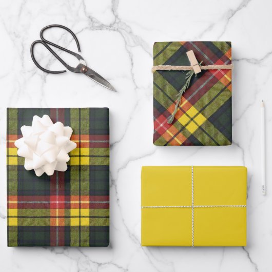 Buchanan Scottish Clan Tartan Geschenkpapier Set (Vorderseite)