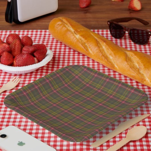 Buchanan Scottish Clan Tartan Pappteller (Picknick)