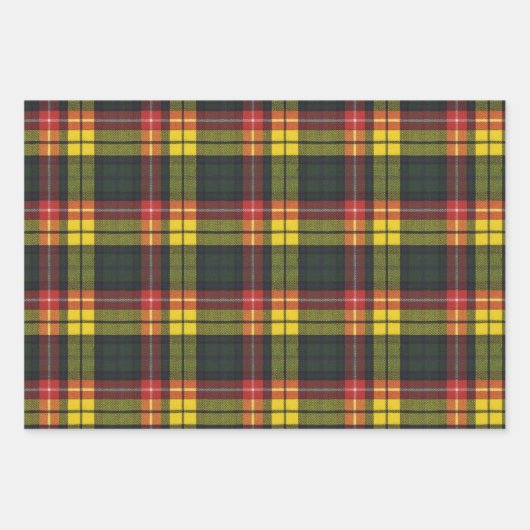 Buchanan Scottish Clan Tartan Wrapping Paper Shee Geschenkpapier Set (Vorderseite)