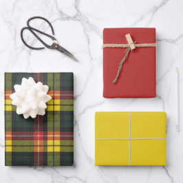 Buchanan Scottish Clan Tartan Wrapping Paper Shee Geschenkpapier Set