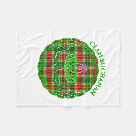 Buchanan Scottish Tartan Celtic Thistle Fleecedecke (Vorderseite (Horizontal))