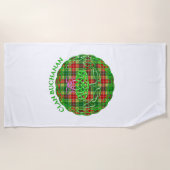 Buchanan Scottish Tartan Celtic Thistle Strandtuch (Vorderseite)
