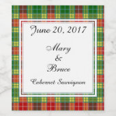 Buchanan Scottish Wedding Wine Label Weinetikett (Einzelnes Label)